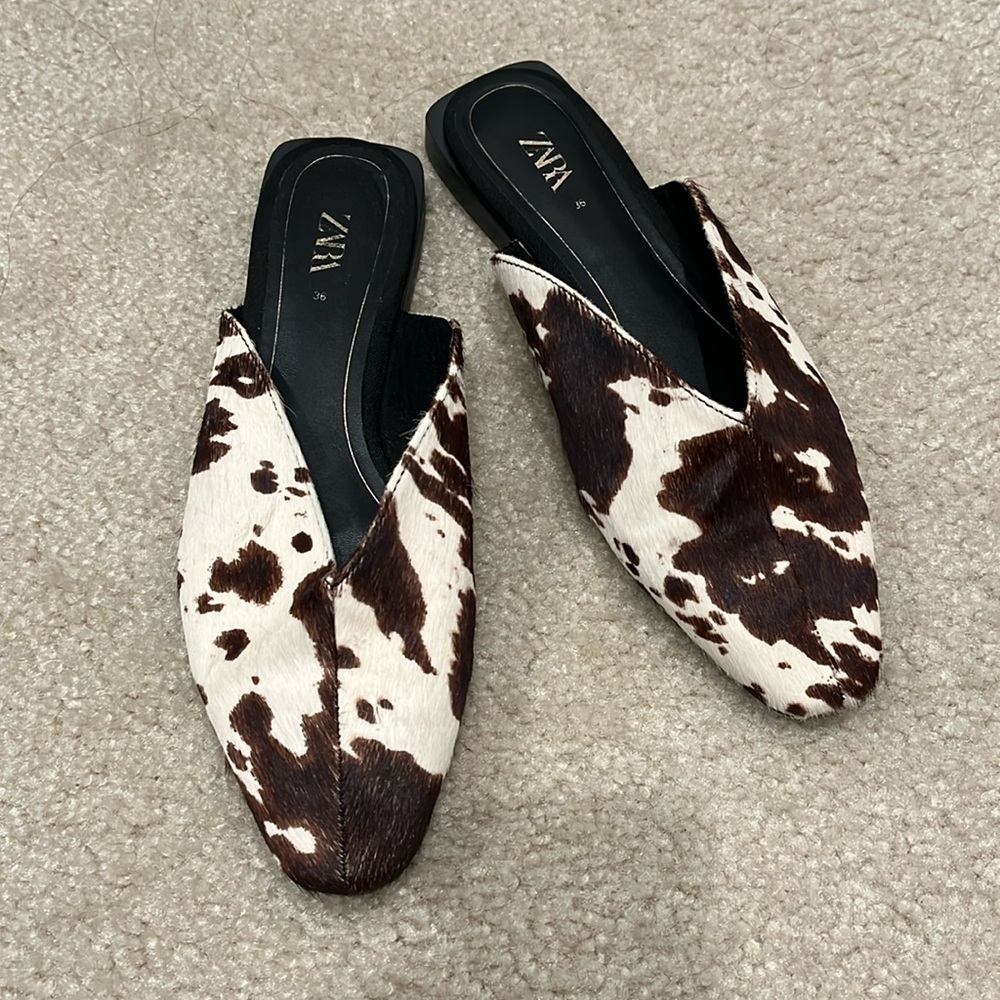 ZARA cowhide flats ❤️❤️❤️